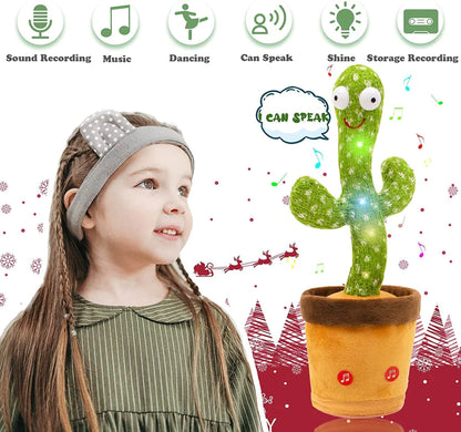 UK-0076 Dancing Cactus Toy for Babies Talking, Speaking, Recording | Repeat What You Say | Singing Electronic Pet for Toddlers | Swing and Sing Toy-Charger Cactus Toy Plant..