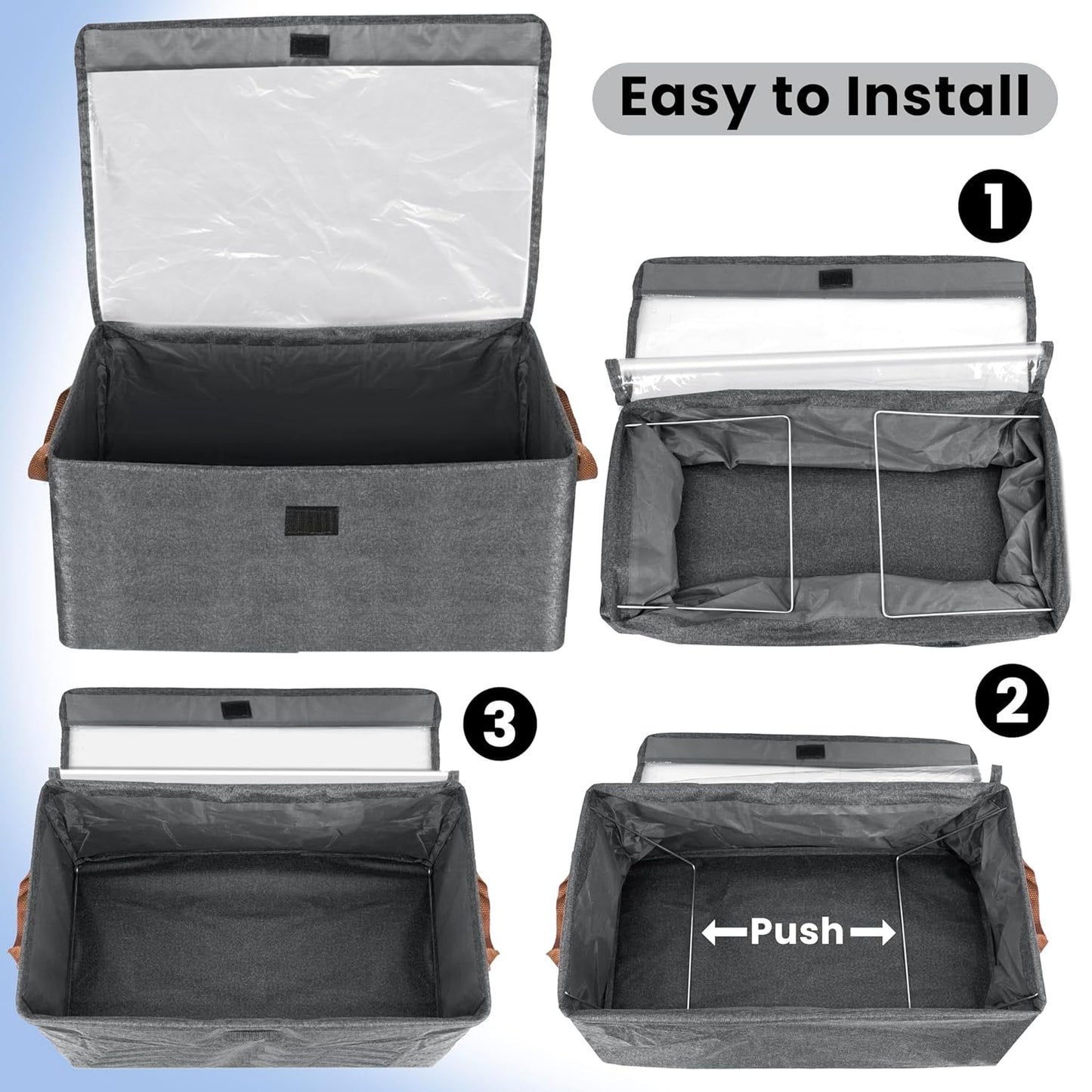 UK-0855 Storage Bins With Lids, Transparent Lids Window Fabric Storage Boxes, Foldable Storage Baskets With Handles, Closet Organizers And Storage Bins For Clothes