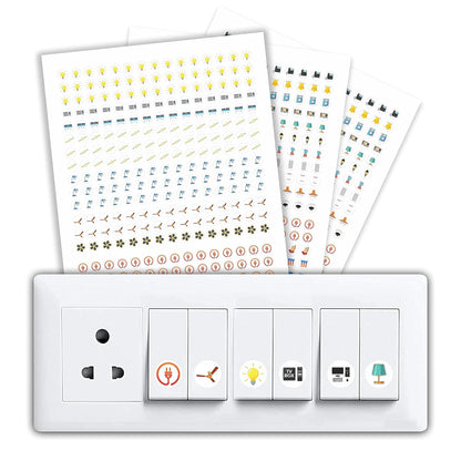 UK-0863 Switch Board Colorful Stickers for Home - Self-Adhesive Labels,Organize & Beautify Electric Boards for Homes, Offices (seet)