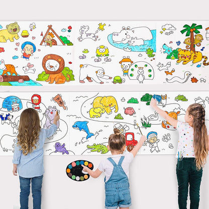 UK-0866 Children's Drawing Roll, 2025 New Coloring Paper Roll for Kids, 30*300cm DIY Painting Drawing Paper Roll, Sticky Drawing Paper Roll, Early Educational Toys for Kids