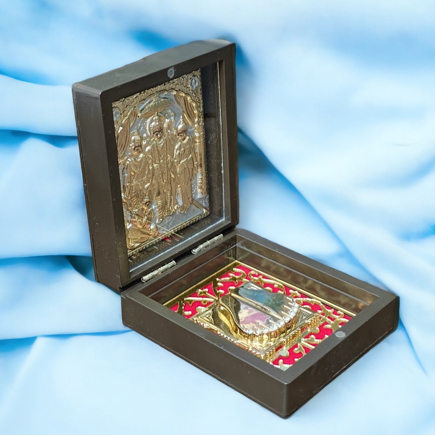 UK-0309 Blessing Lord  Small Puja Worship Box – Gold Plated      ( MIX GOD)