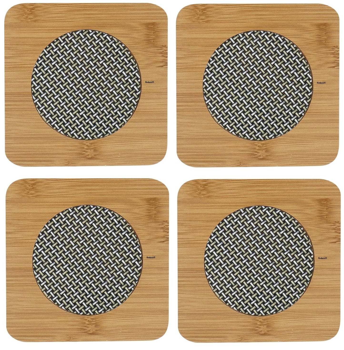 UK-1074 Wood Coasters For Hot Tea/Coffee Cups, Heat Insulation Pad Table Mats Placemats For Big Pans (Big Size, 17x17 cm)