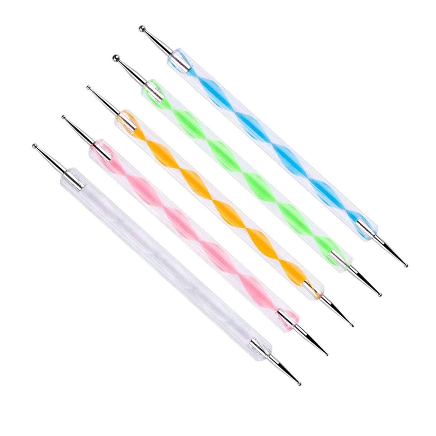 UK-0303 5 pieces Nail Art Dotting Marbleizing Tool Pen for Nail Decoration Stamping (Multicolour)