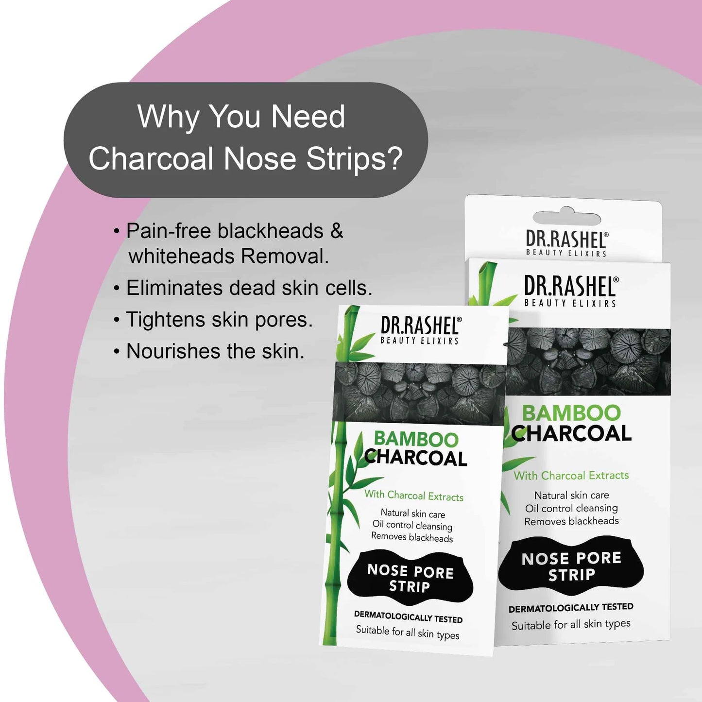 UK-0607 DR. RASHEL Bamboo Charcoal Nose Strips for Blackheads Removal (10 Strips)