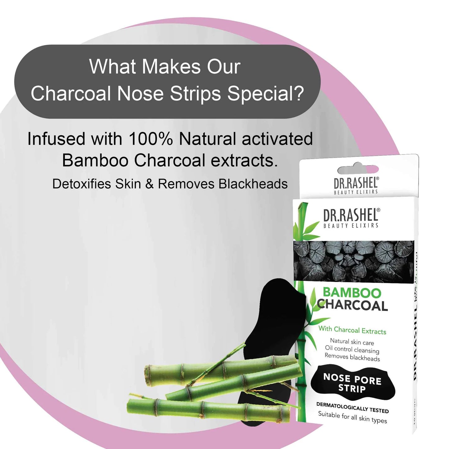 UK-0607 DR. RASHEL Bamboo Charcoal Nose Strips for Blackheads Removal (10 Strips)