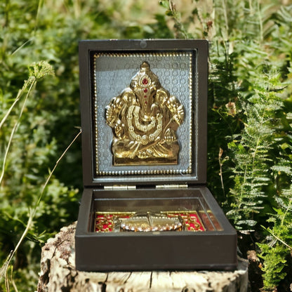 UK-0309 Blessing Lord  Small Puja Worship Box – Gold Plated      ( MIX GOD)