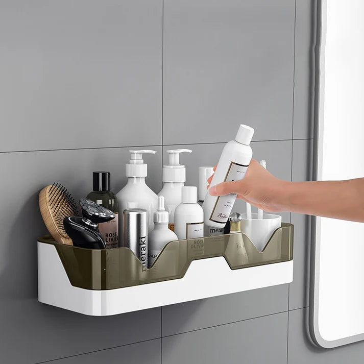 UK-0677 Shelf Organizer,Wall Mounted Shelf Hardware,Separable Shower Wall Self Adhesive Storage Racks