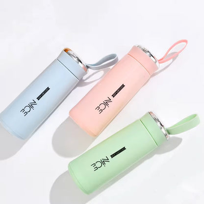 UK-0359 glass water bottle 400ml Glass Water Bottle with silicone protection sleeve cover