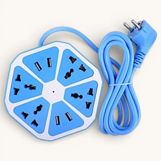 UK-1079 Electric Extension Board with 4 USB Port and 4 Power Socket - 10 A Heavy Duty Multi Plug Extension Board for Multiple Devices- 2 Meter/6 feet Extension Cord