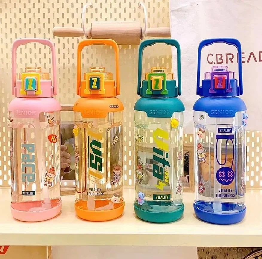 UK-0926 Water Bottle with Handel, Carry Strap, Leak-Proof Tritan Half Gallon/1 Gallon Big Water Bottle