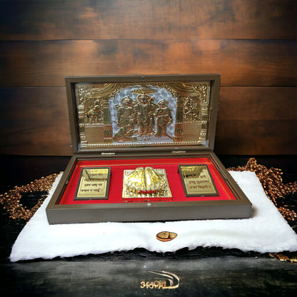 UK-0325 BIG SIZE-Blessing Lord Small Puja Worship Box – Gold Plated ( MIX GOD)