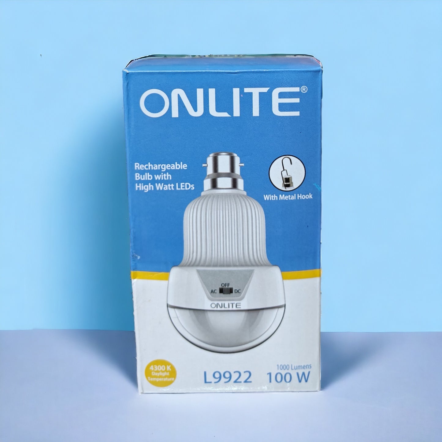 UK-0544 Onlite Branded Rechargeable L9922 Led Bulb with Long Lasting Battery Capacity Onlite AC/DC led Bulb Emergency on Light Bulb 100W 40-SMD Automatic Led Light Wall mountable Emergency led Bulb