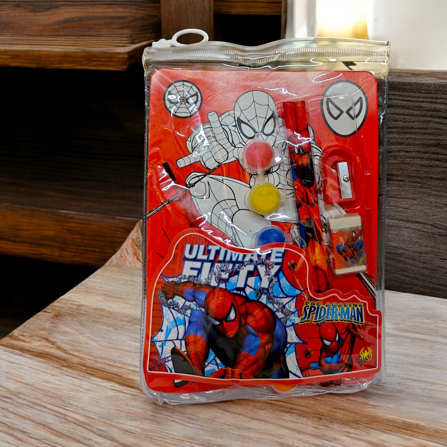 UK-0577 Spider Man Cartoon Printed Stationery Set for Kids