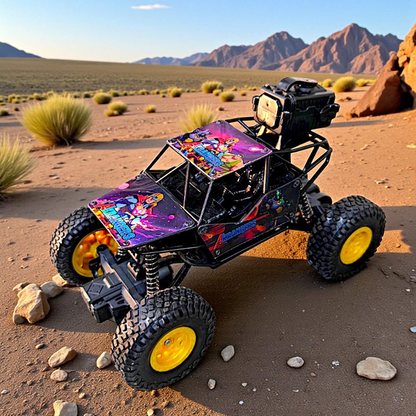 UK-1025 Rock Crawler Remote Control Car with Panels, 4WD Off-Road Vehicle, Large All-Terrain Tyres
