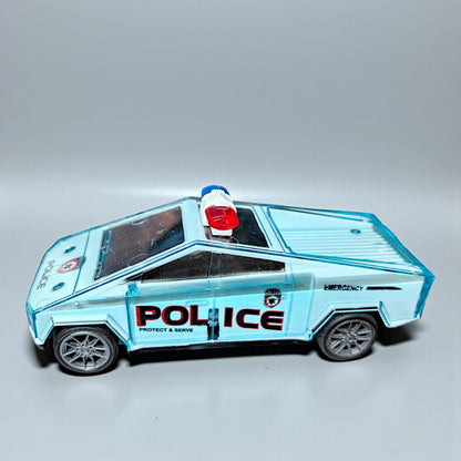 UK-1032 Tesla Police Truck 1:24 Diecast Scale Model Alloy Metal Pull Back Toy car for Kids with Light, Music Toy Vehicle for Kids