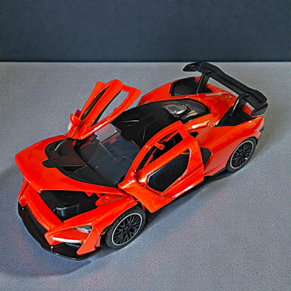 UK-1071 McLaren Senna Sports Car Model,Zinc Alloy Simulation Casting Pull Back Vehicles,1:32 Scale Mini Electronic Supercar Toys with Lights and Music for Toddlers Kids Children Gift
