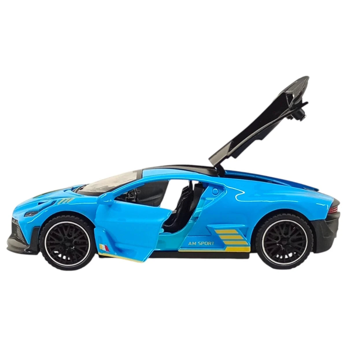UK-1072 Bugatti Divo 1:32 Exclusive Alloy Metal Pull Back Die-cast Car Diecast Metal Pullback Toy car with Openable Doors & Light, Music Boys Gifts Toys for Kids