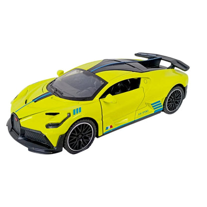 UK-1072 Bugatti Divo 1:32 Exclusive Alloy Metal Pull Back Die-cast Car Diecast Metal Pullback Toy car with Openable Doors & Light, Music Boys Gifts Toys for Kids