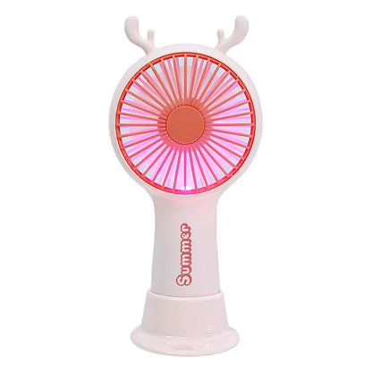 UK-0861 Reindeer Theme Baby Portable Mini Fan with Light