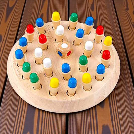 UK-1026 Toys and Treat India Wooden Memory Chess Color Matching Game | Multi Player Family Board Games for Kids and Adults | Learning Educational Toy for Toddler 3-8+ Year Old, Birthday Gift for Boy Girl