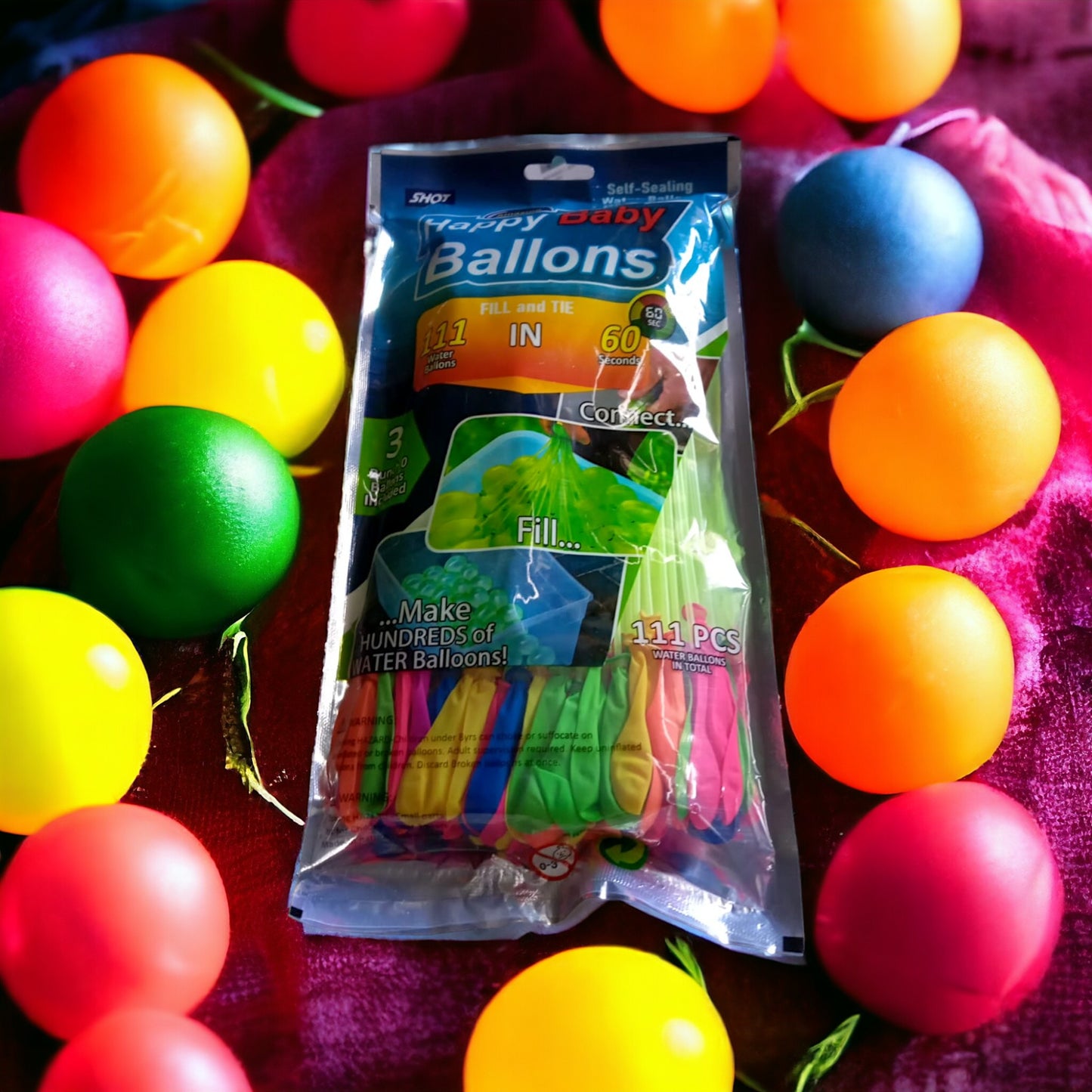 UK-0323 Holi Magic Water Balloons For Kids - 111 Pcs (Multicolor)