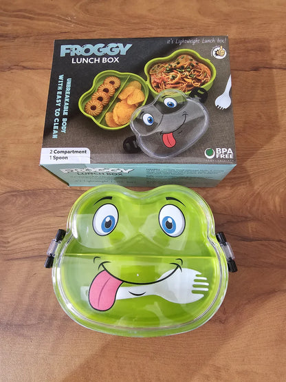 UK-0556 Froggy Fun Lunch Box for Kids with Spoon