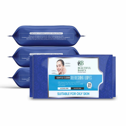 UK-0638 Wipes for Face | Facial Cleansing | Refreshing & Skin Hydration| Soothing for skin | pH Balance & Alcohol Free | Nourishing with Fruit extract | 25 Wipes