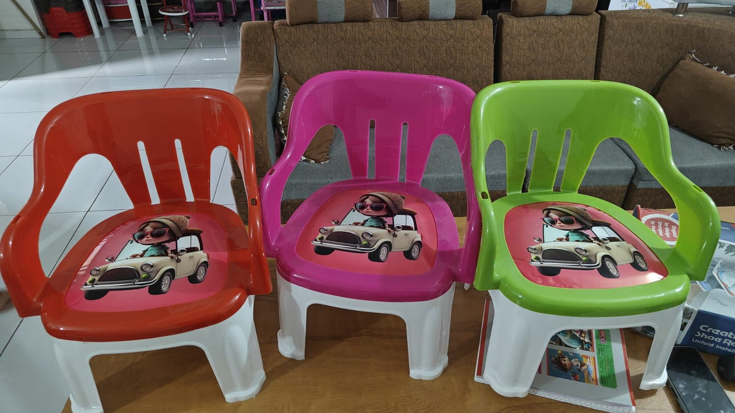 UK-0558 Soft Cushion Baby Chair for Kids Home School Study Plastic Chairs for Boys and Girls