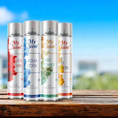 UK-0644 MY SCENT Air Freshener Spray, Room Freshener for Home & Office | Long-Lasting Fragrance 320ML ( 4-pc COMBO )