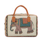 UK-1034 Canvas Duffle Travel Bag for Men and Women, Handmade Indian Ethnic Elephant Print Single Compartment Luggage Travelling Duffel for Women, Stylish Cabin Size Air Hand Bag