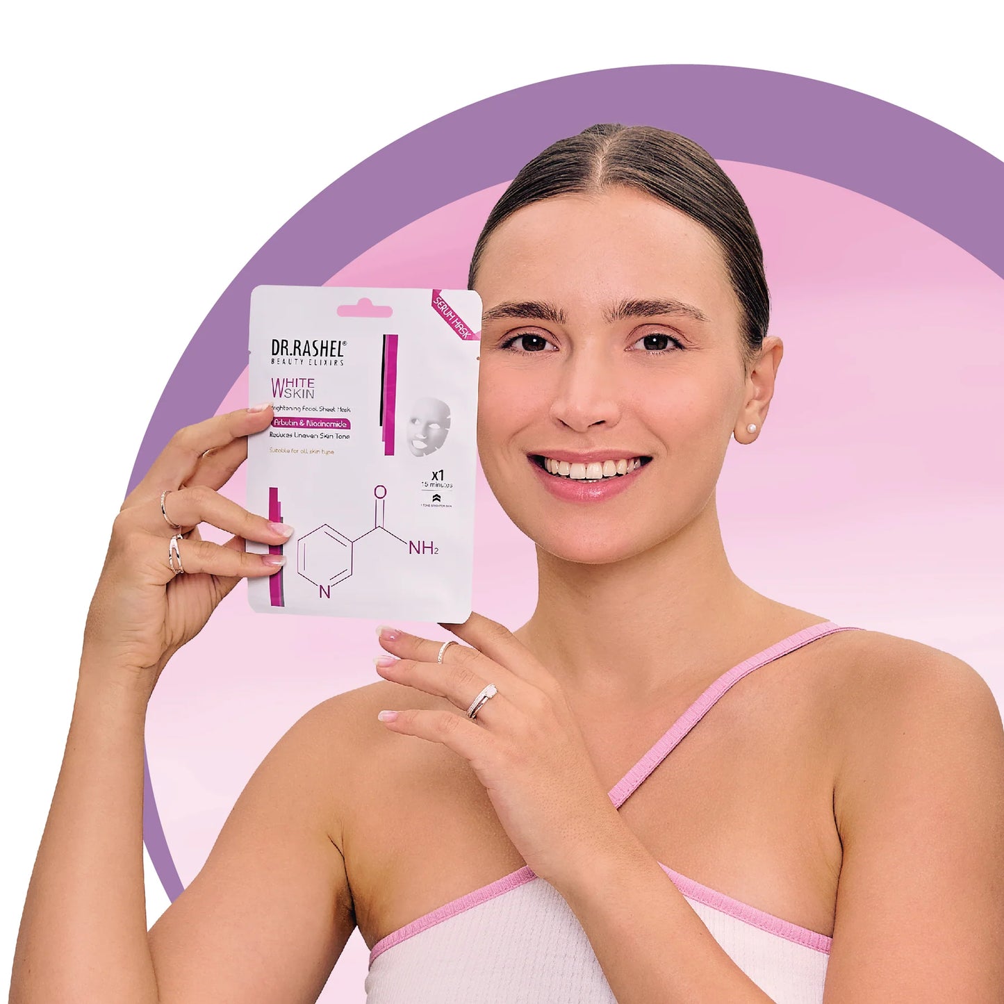 UK-0605 DR.RASHEL  White Skin Sheet Mask with Serum (1pc)