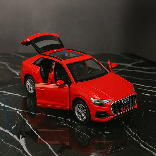 UK-0940 Alloy Metal Pull Back Die-cast Car Scale Model with Sound Light Mini Auto Toy for Kids Metal Model Toy Car with Sound and Light?New Version? (Audi Q8 )