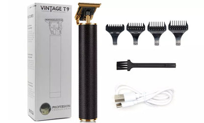 UK-0001 Vintage T9 classic Rechargeable Hair Clipper Professional Hair Trimmer For Men | Adjustable Hair Clipper Blade for Trimming and Shaving for close precise cut | 90 min runtime