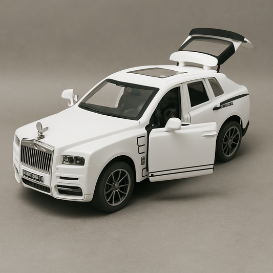 UK-0945 Rolls-Royce Cullinan Premium Car Toy for Kids Realistic Miniature Model , Metal Pull-Back Action Openable Doors Lights and Music