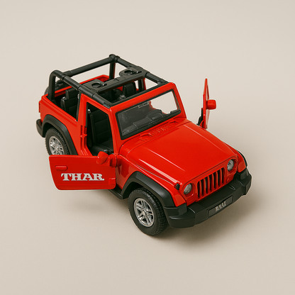 UK-0941 Open Roof Thar Car Toy for Kids with Rubber Tires, Realistic Design Openable Doors - Off-Road Scale Model