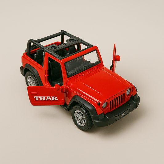 UK-0941 Open Roof Thar Car Toy for Kids with Rubber Tires, Realistic Design Openable Doors - Off-Road Scale Model