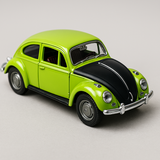UK-0943 1:32 Scale 1967 Classic Beetle Die-Cast Car Model - Inertia-Powered Metal Toy Vehicle with Opening Doors - Vintage Collectible for Kids