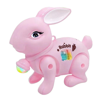 UK-1042 Baby Crawling Toy-Walking Rabbit with Light & Sound Cuddly Electronic Pet Educational Features Toy for Kid