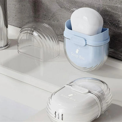 UK-1066 Travel Soap Holder with Lid Compact Soap Container for Bathroom, Travel, Gym & Camping - Stylish Cute Box with Drainage Feature soap Stand for Bathroom(Multicolor)