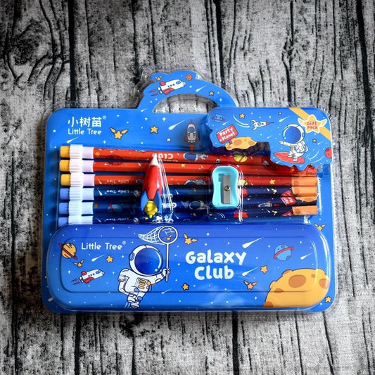 UK-0567 Preili's Galaxy Club Space Galaxy Club Space Rocket Art Metal Pencil Box