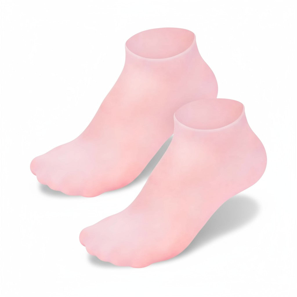 UK-1030 Silicone Heavy Quality Gel socks for dry, cracked feet that moisturise and heal cracked heels Multicoloured Natural Oil Spa Gel Socks