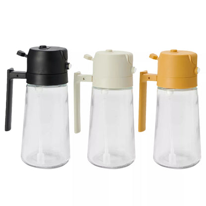 UK-0543 Oil Sprayer for Cooking 2 in 1 Olive Oil Dispenser Bottle for Kitchen Dispenser (glass bottle)