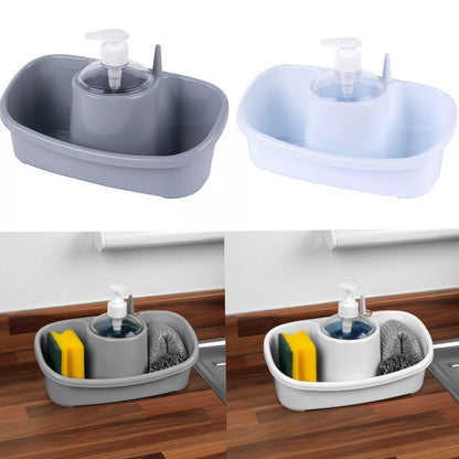 UK-0545 3 in 1 Soap Dispenser with Pump and Sponge Holder