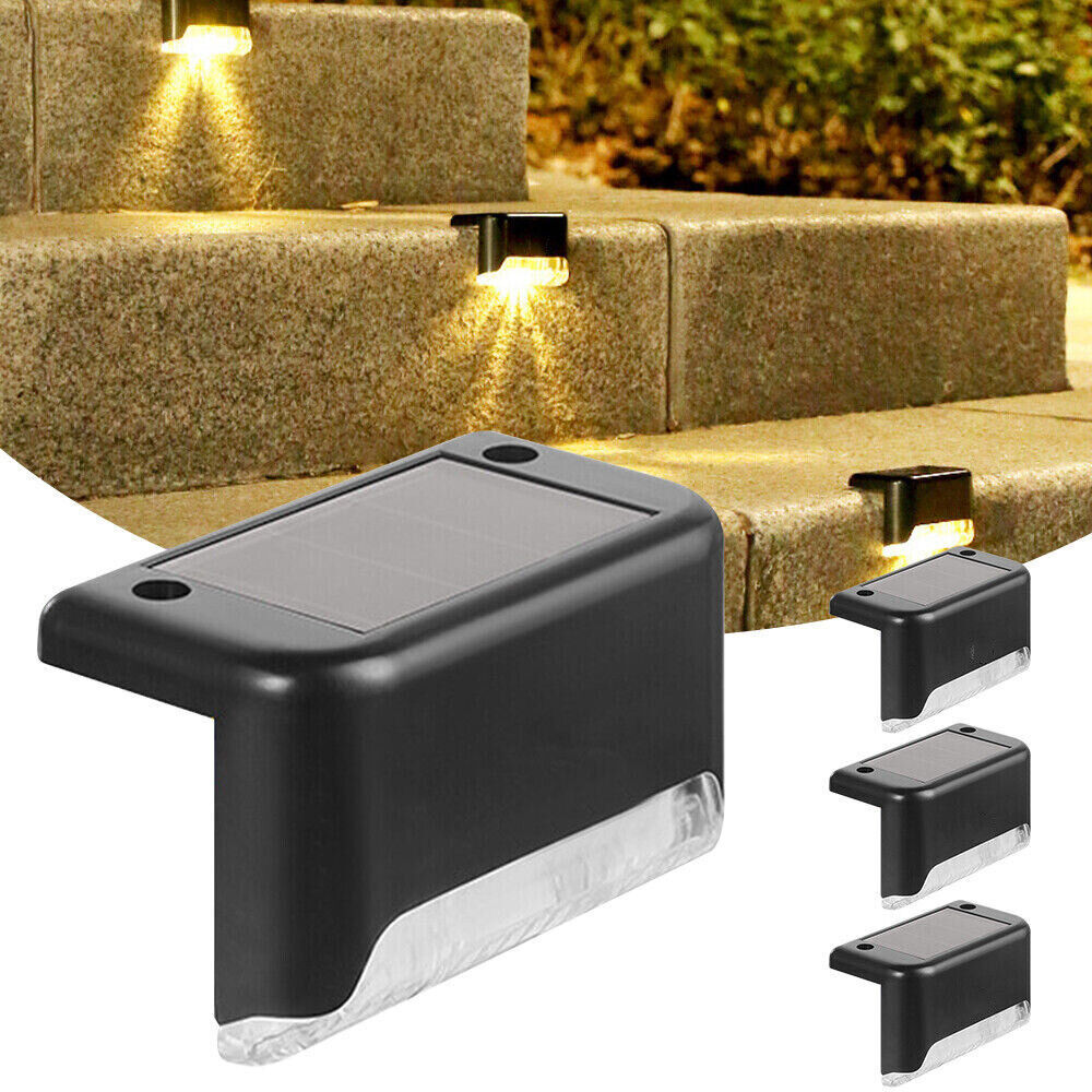 UK-0276 Solar Step Lights Outdoor 4 Pack, Solar Fence Lights Deck Lights