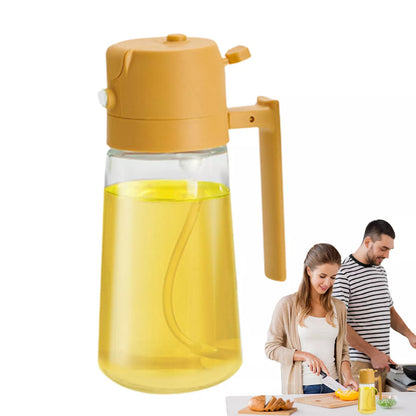 UK-0543 Oil Sprayer for Cooking 2 in 1 Olive Oil Dispenser Bottle for Kitchen Dispenser (glass bottle)