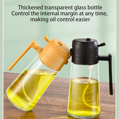 UK-0543 Oil Sprayer for Cooking 2 in 1 Olive Oil Dispenser Bottle for Kitchen Dispenser (glass bottle)