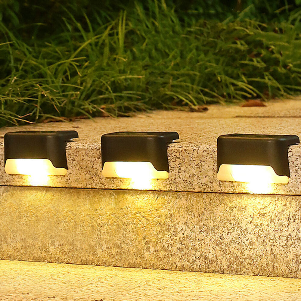 UK-0276 Solar Step Lights Outdoor 4 Pack, Solar Fence Lights Deck Lights