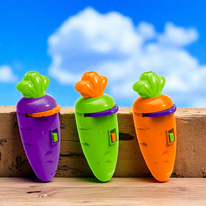 UK-0949 2-in-1 Carrot Shape Projector Flashlight with 24 Animals Images Toy