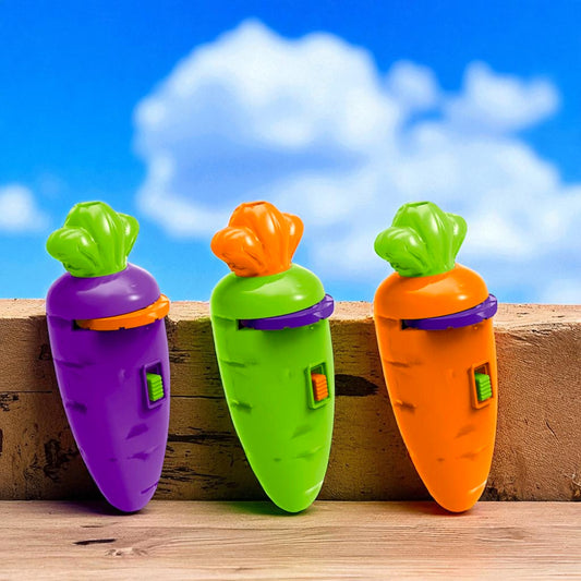 UK-0949 2-in-1 Carrot Shape Projector Flashlight with 24 Animals Images Toy